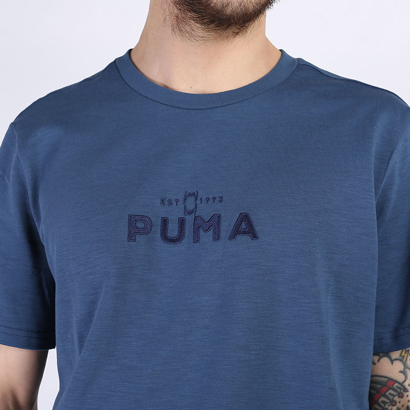мужская синяя футболка PUMA Pull Up SS Tee 59874002 - цена, описание, фото 2